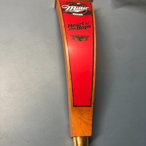 VINTAGE Miller Beer Wooden Heart of the Hops Beer Tap Handle #F61